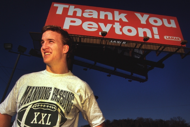 PEYTON MANNING AFTER ANNOUNCING HE WILL STAY FOR LAST YEAR AT TENNESSEE